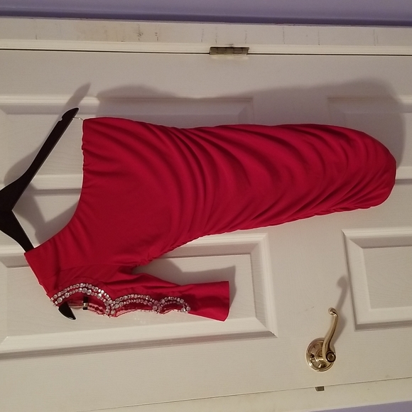 Red sexy dress womens sz S - Picture 1 of 7